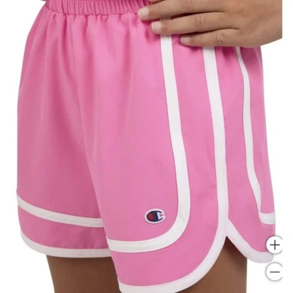 Champion Dolphin Shorts Kids Girls 2‎ Pack Navy Pink Size 10/12 Retro Athletic